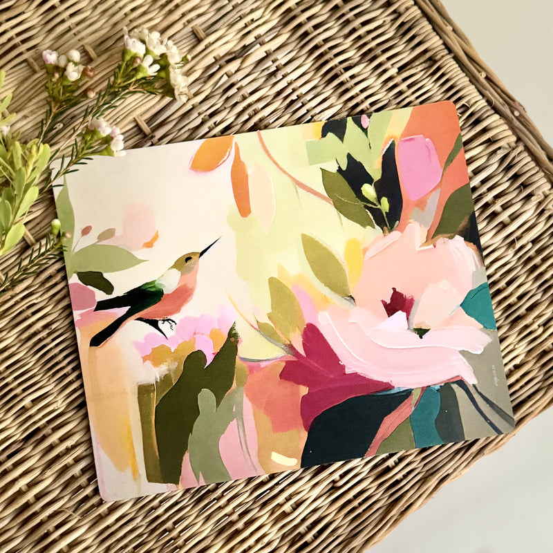 Bird and Flower Painting Mousepad