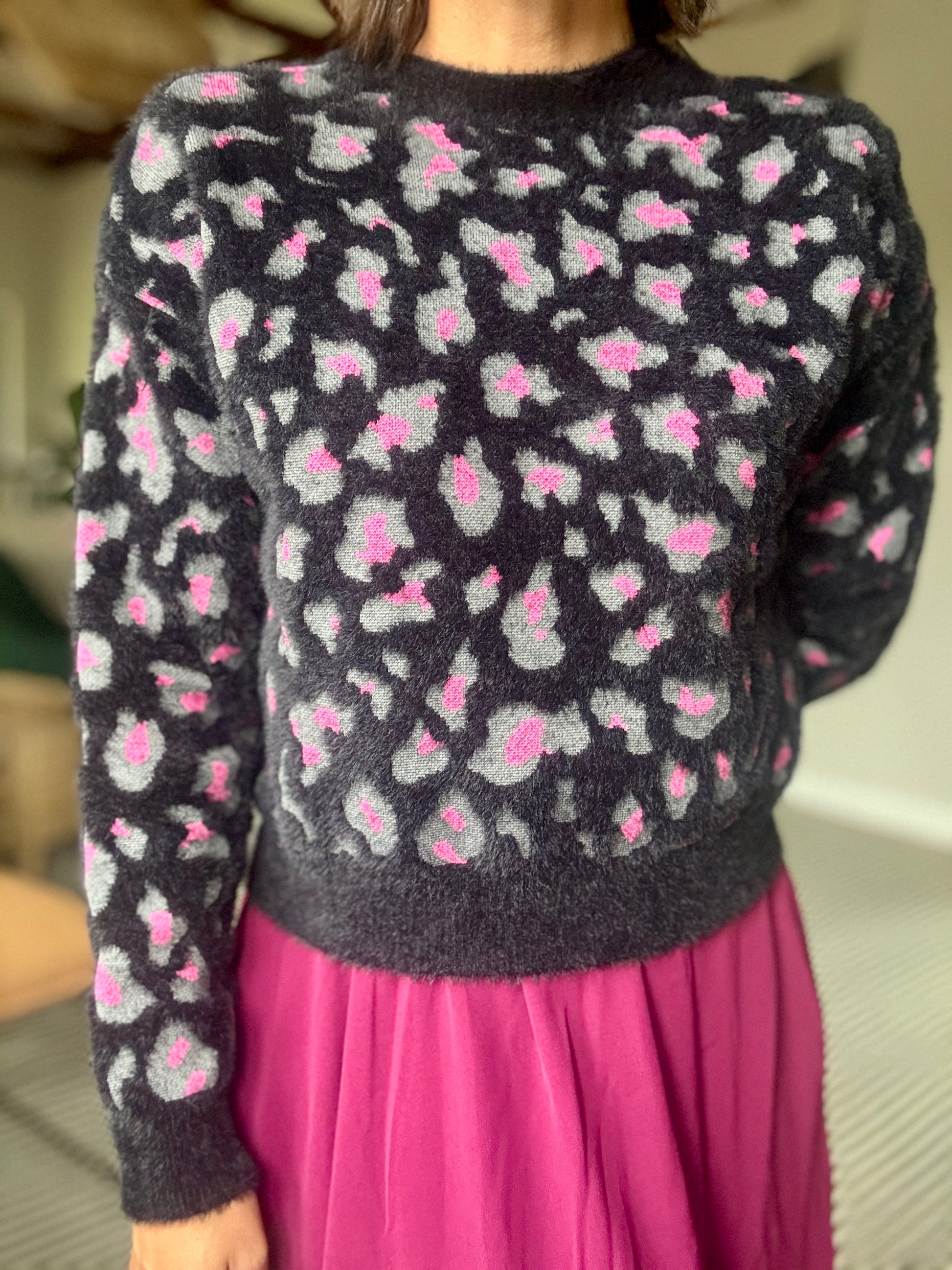 Black and Pink Leopard Jersey