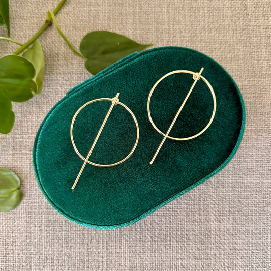 Large Circle and Line Earring