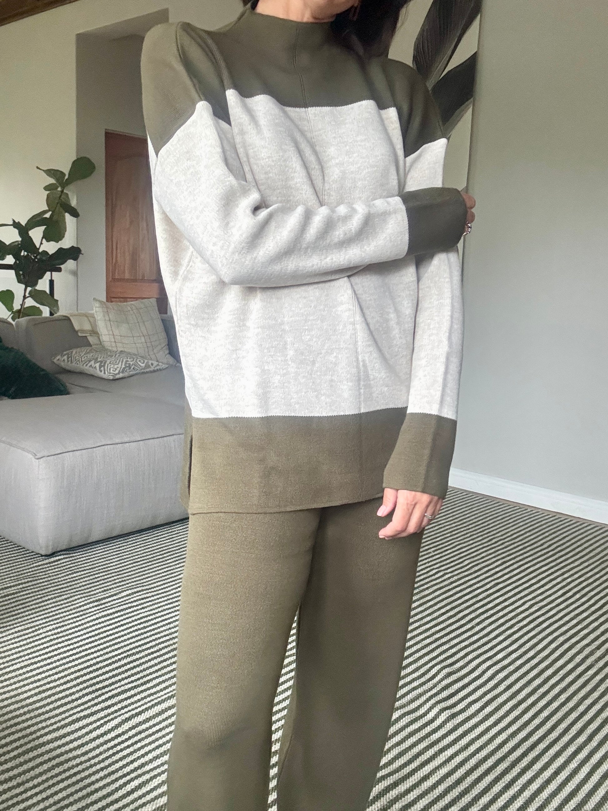Olive Green Knit Lounge Set