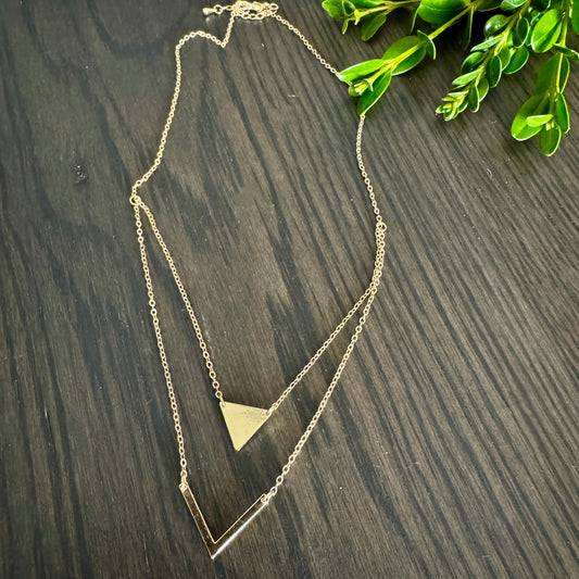 Triangle and V Pendant Necklace