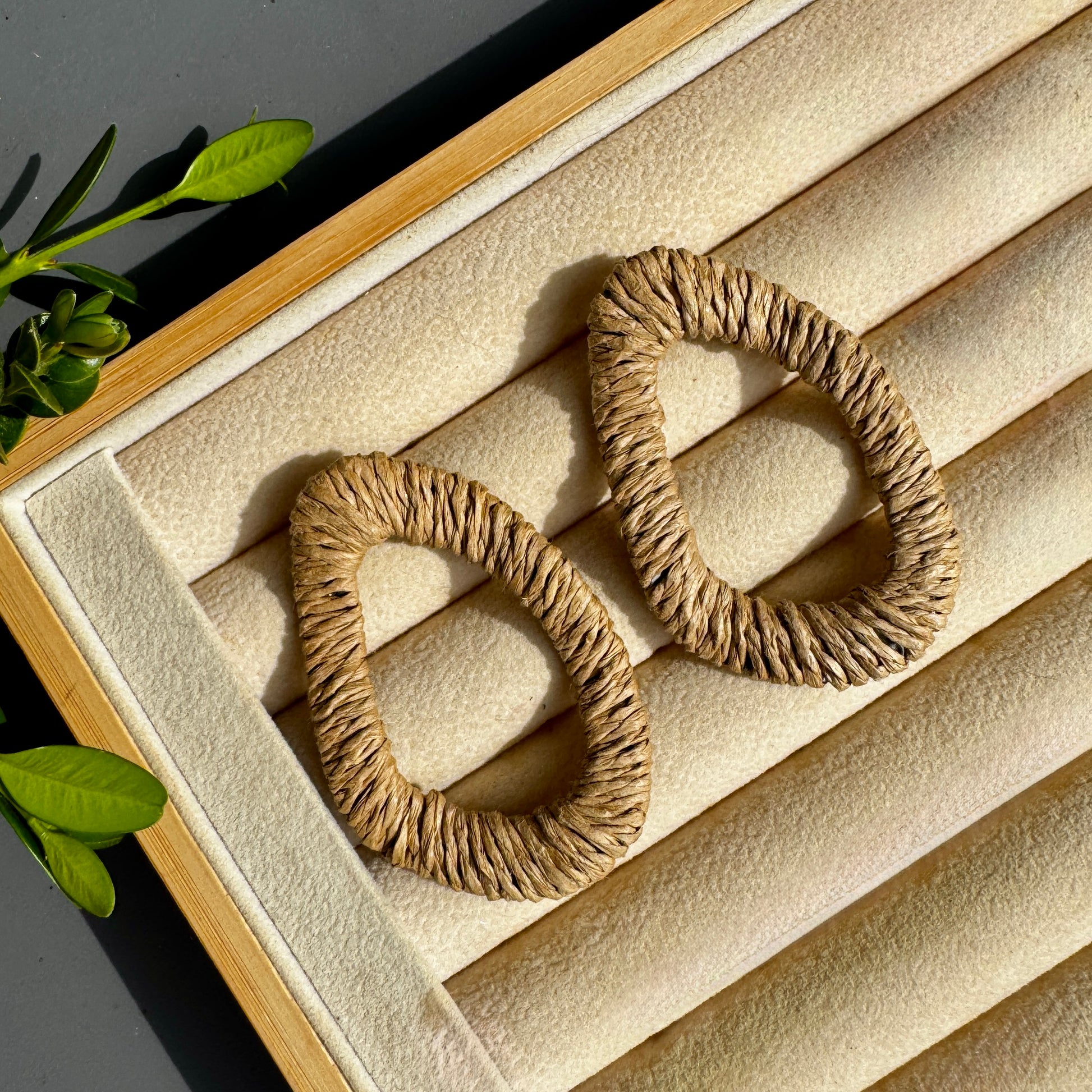 Large Raffia Earrings
