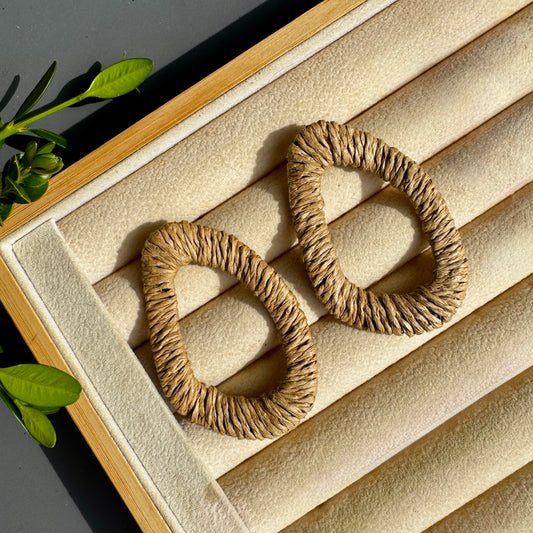 Large Raffia Earrings