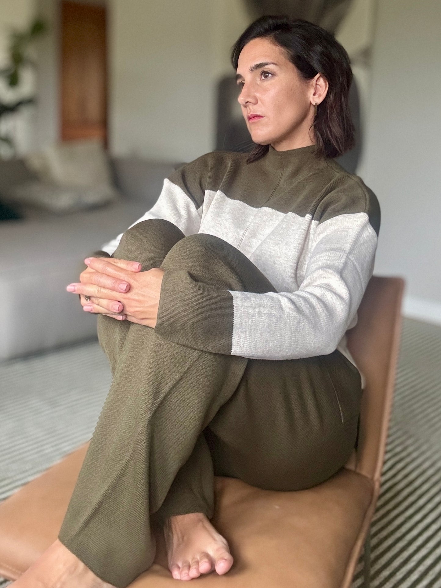Olive Green Knit Lounge Set