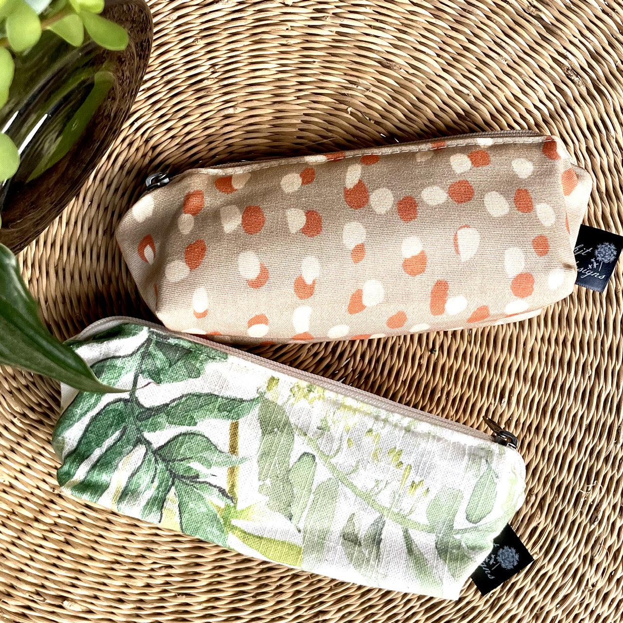 Fabric Pencil Bags in Nola and Cougar Print - iszi ONLINE