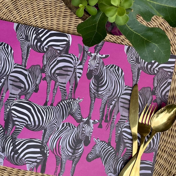 Pink Zebra Disposable Placemats