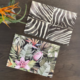 Wildside Zebra and Orchid Tropics  Paper Placemats
