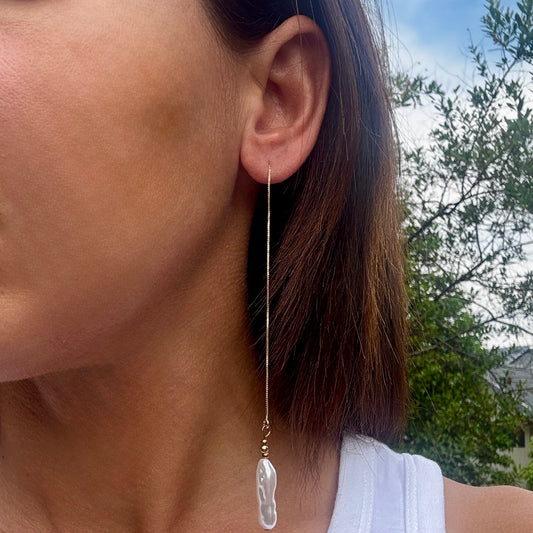 Extra Long Pearl Earrings