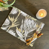 Vintage Protea Dark  Paper Placemats