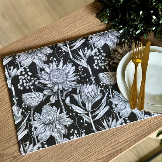 Grey Fynbos Paper Placemats - iszi ONLINE