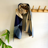 Blue Geometric Pashmina Scarf