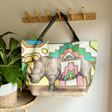 African Animal Maxi Beach Bags