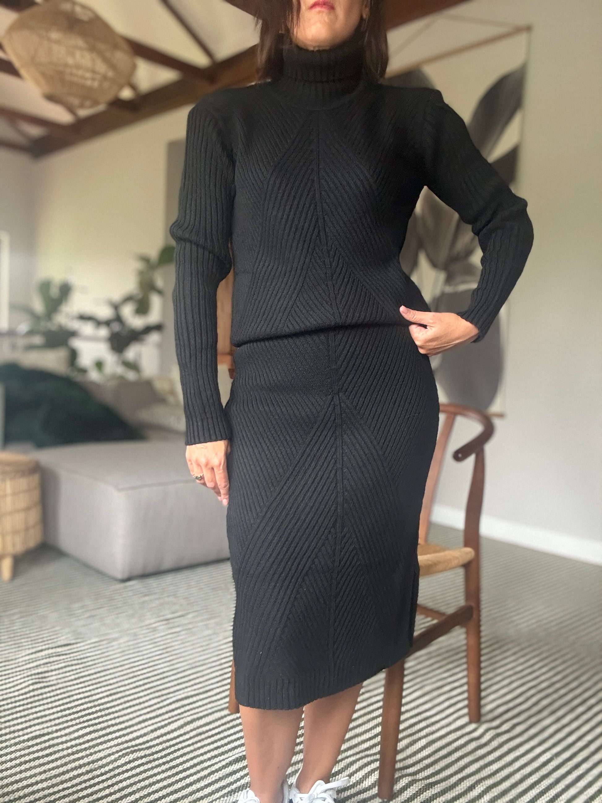 Black Knit Jersey