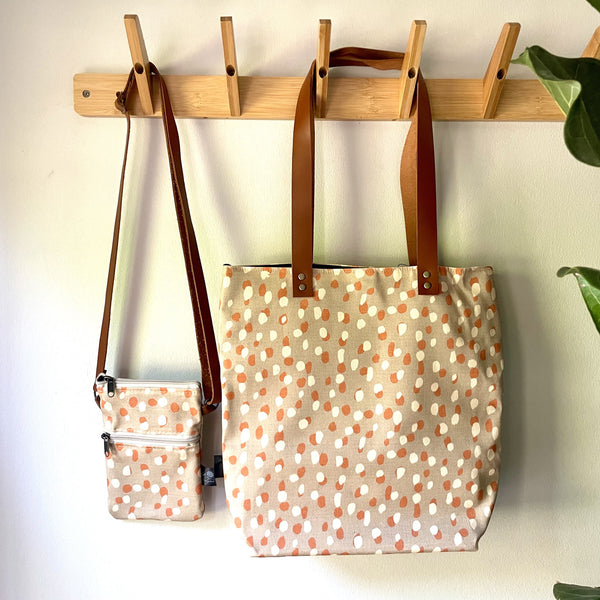 Leather and Fabric Tote Bag and Terri Bag - Spot On
