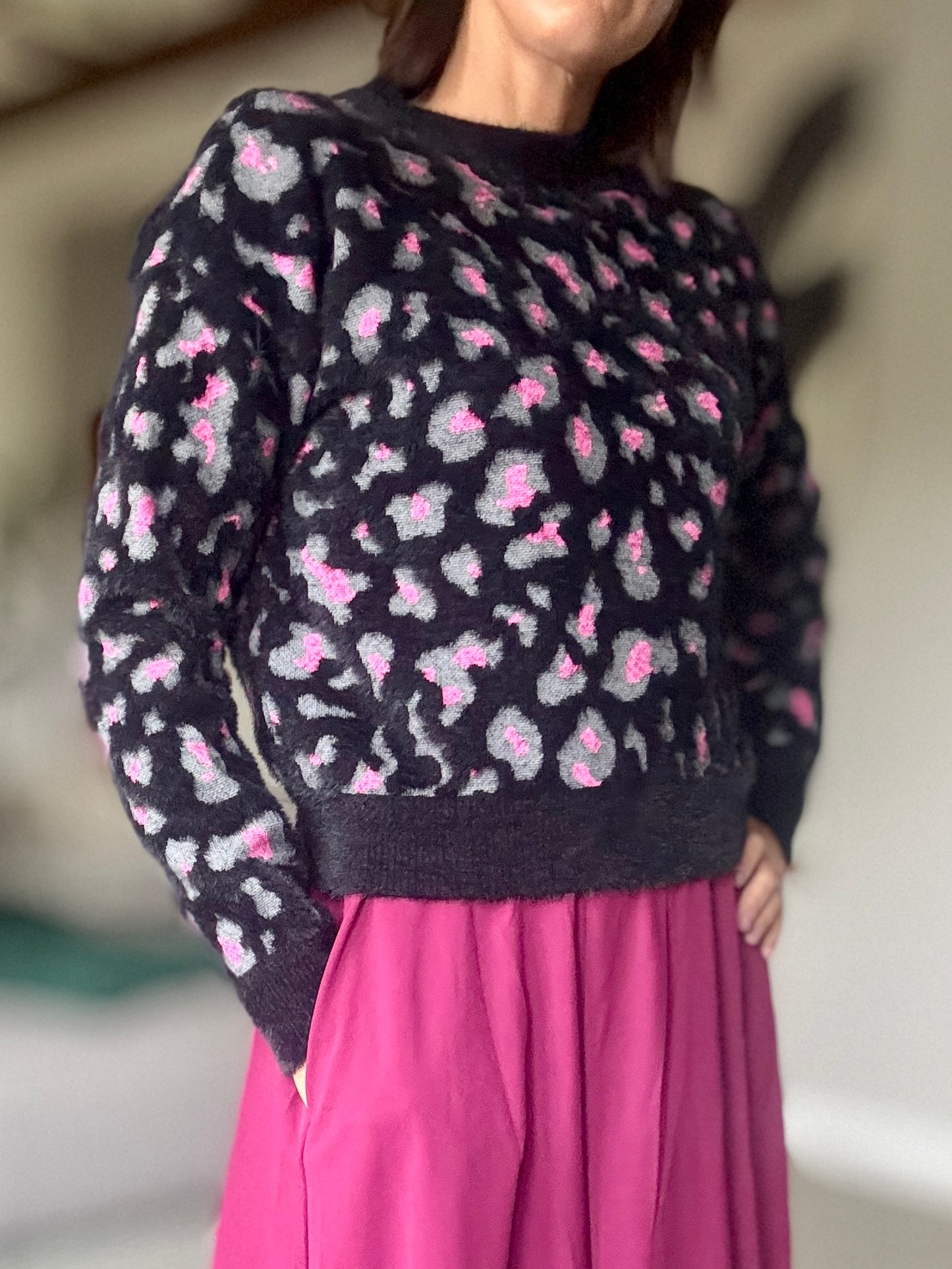 Black and Pink Leopard Jersey