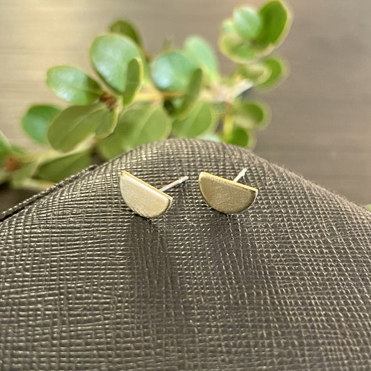 Solid Half Moon Stud Earrings