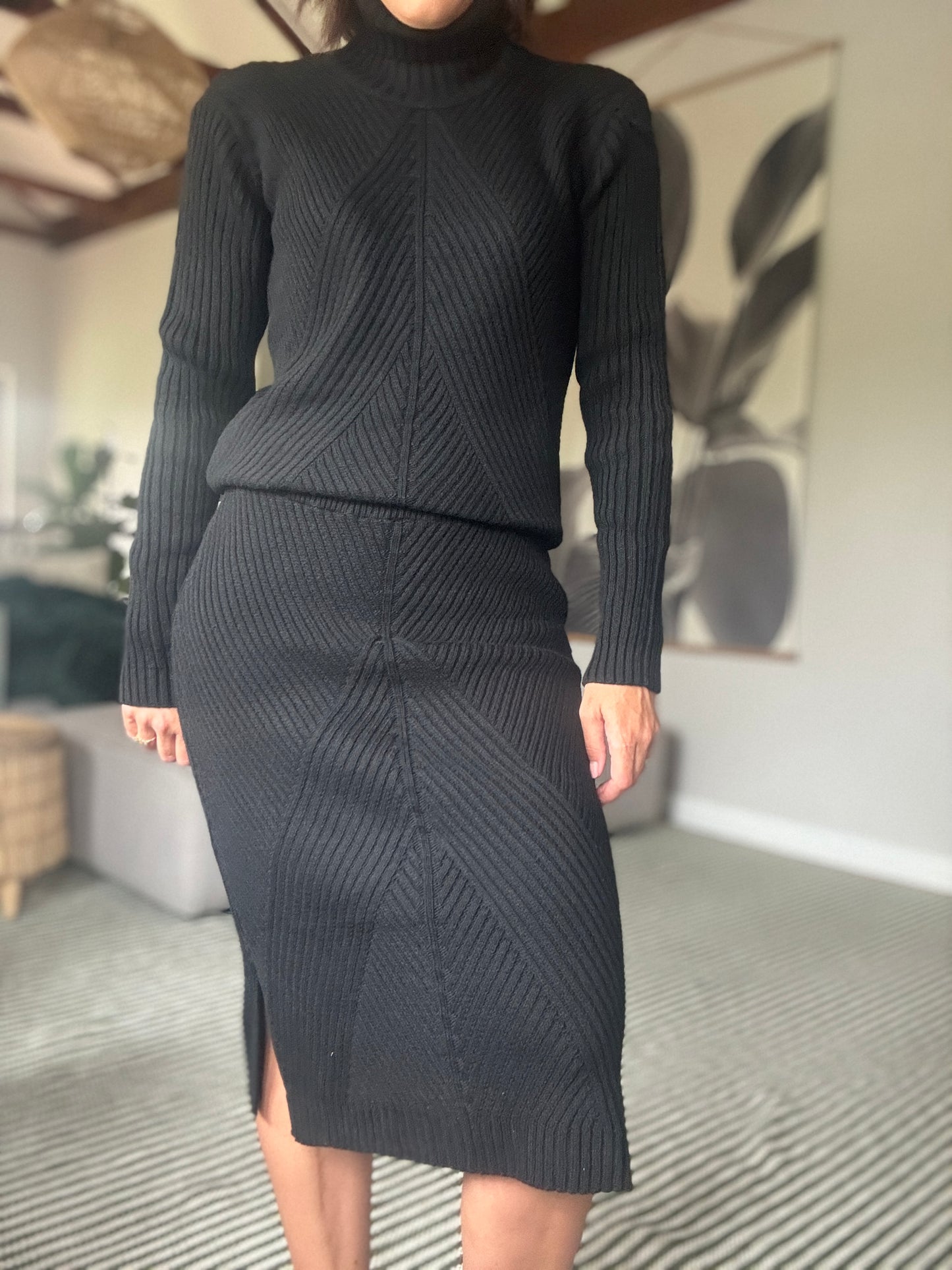 Black Knit Skirt