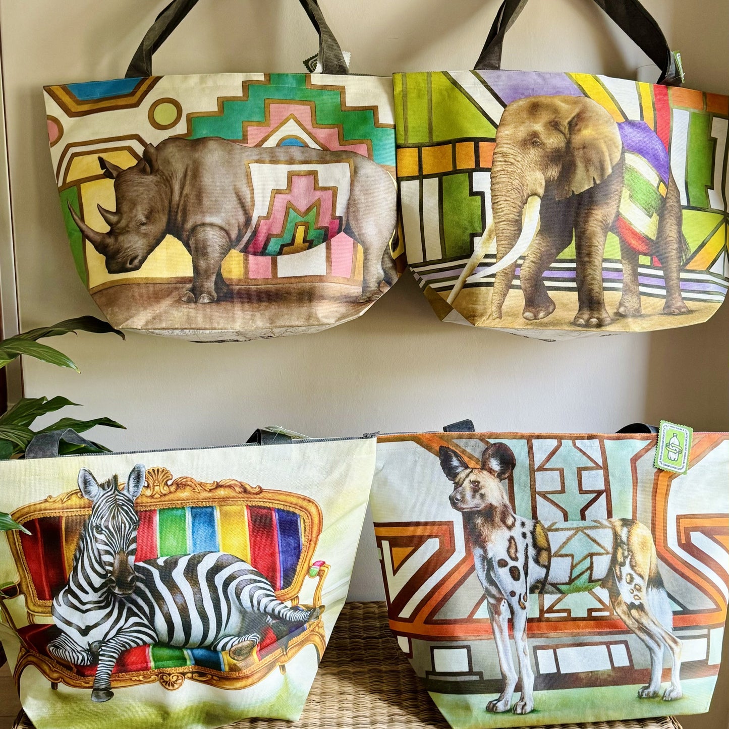 African Animal Maxi Beach Bags