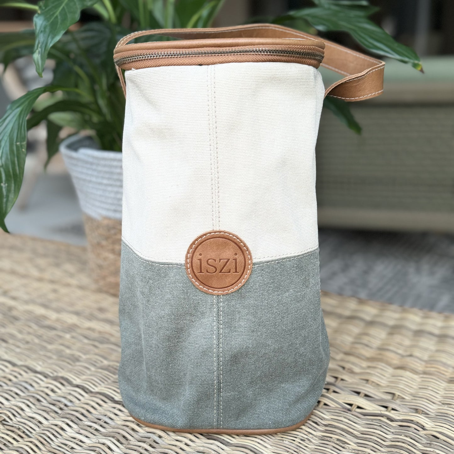 Canvas Leather Wine Cooler - 4 Bottles - iszi ONLINE