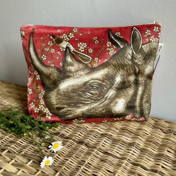 Rhino Ornament Toiletry Bag