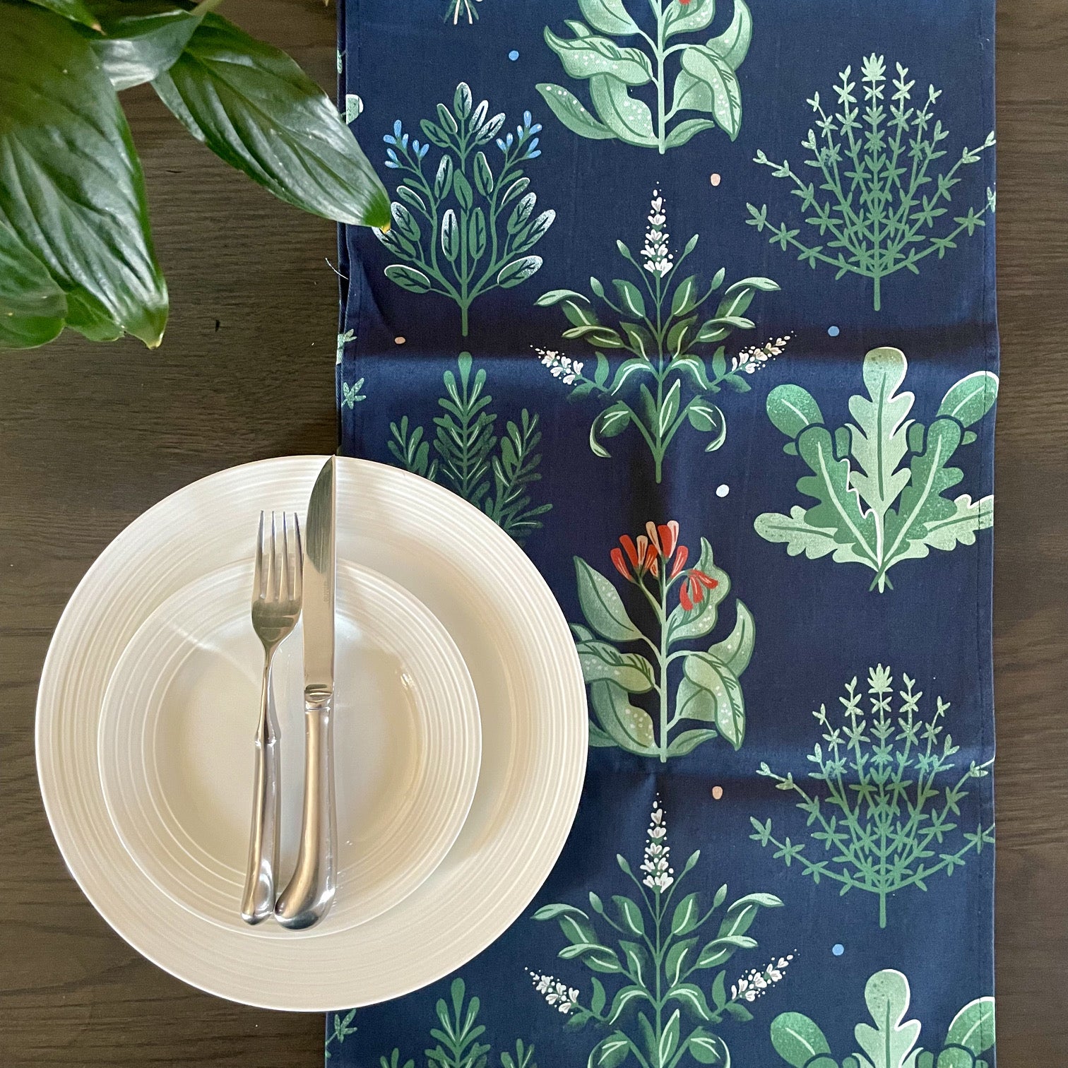 Table Runner in Herb print