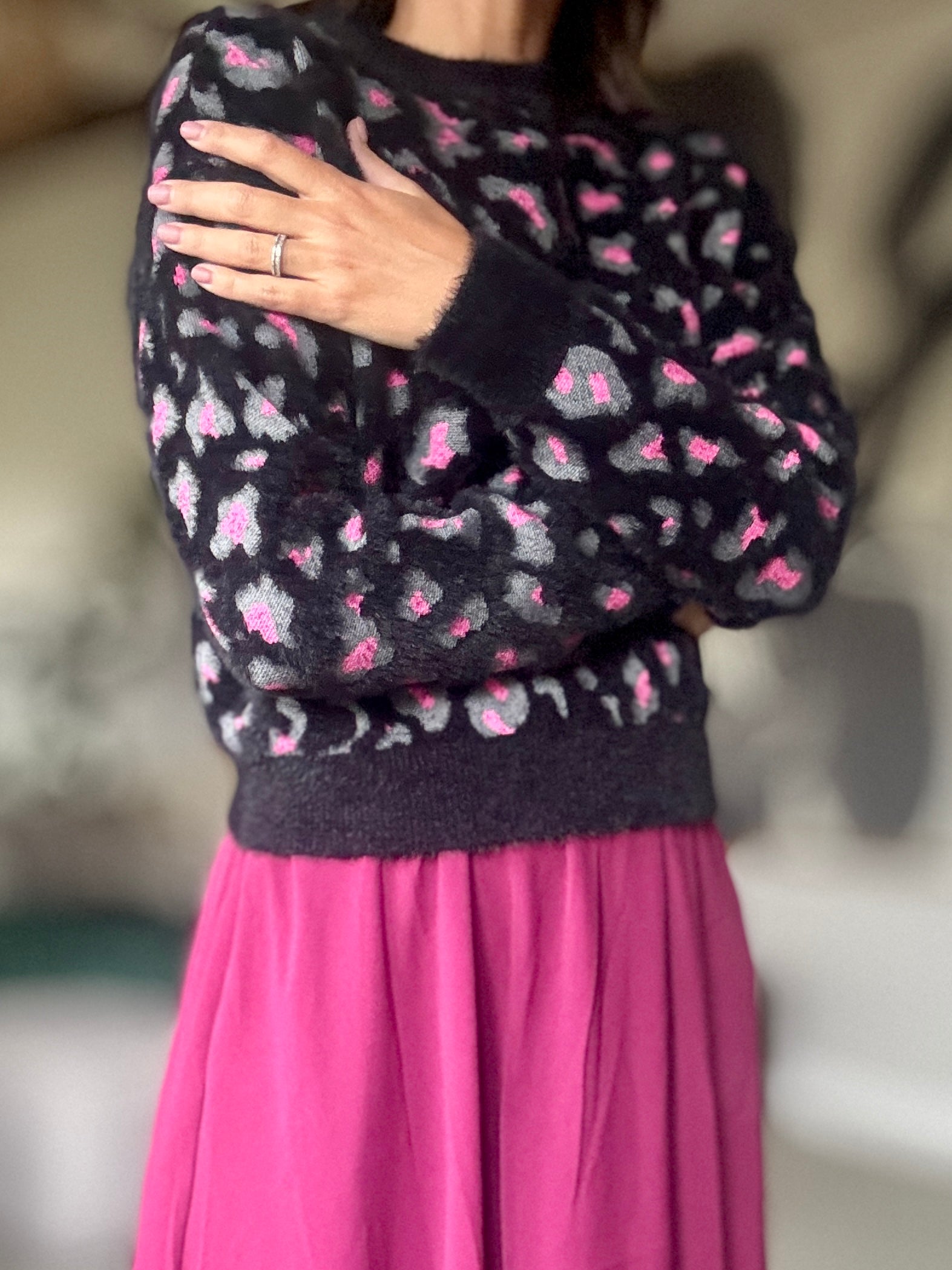 Black and Pink Leopard Jersey