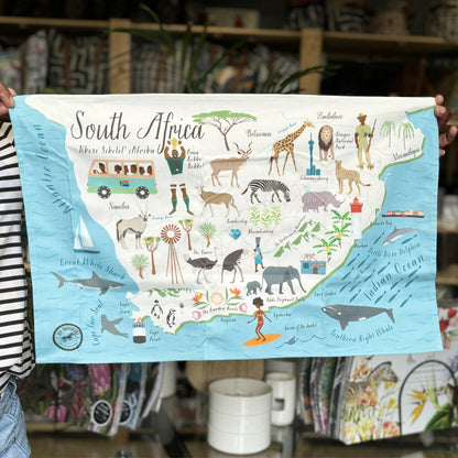 Map of South Africa Tea Towel