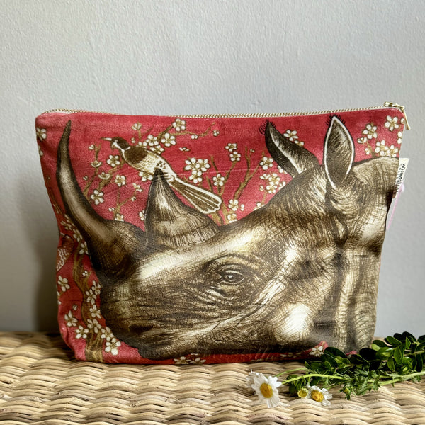 Rhino Ornament Toiletry Bag