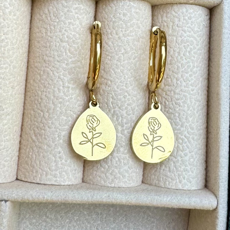 Flower Pendant Earrings