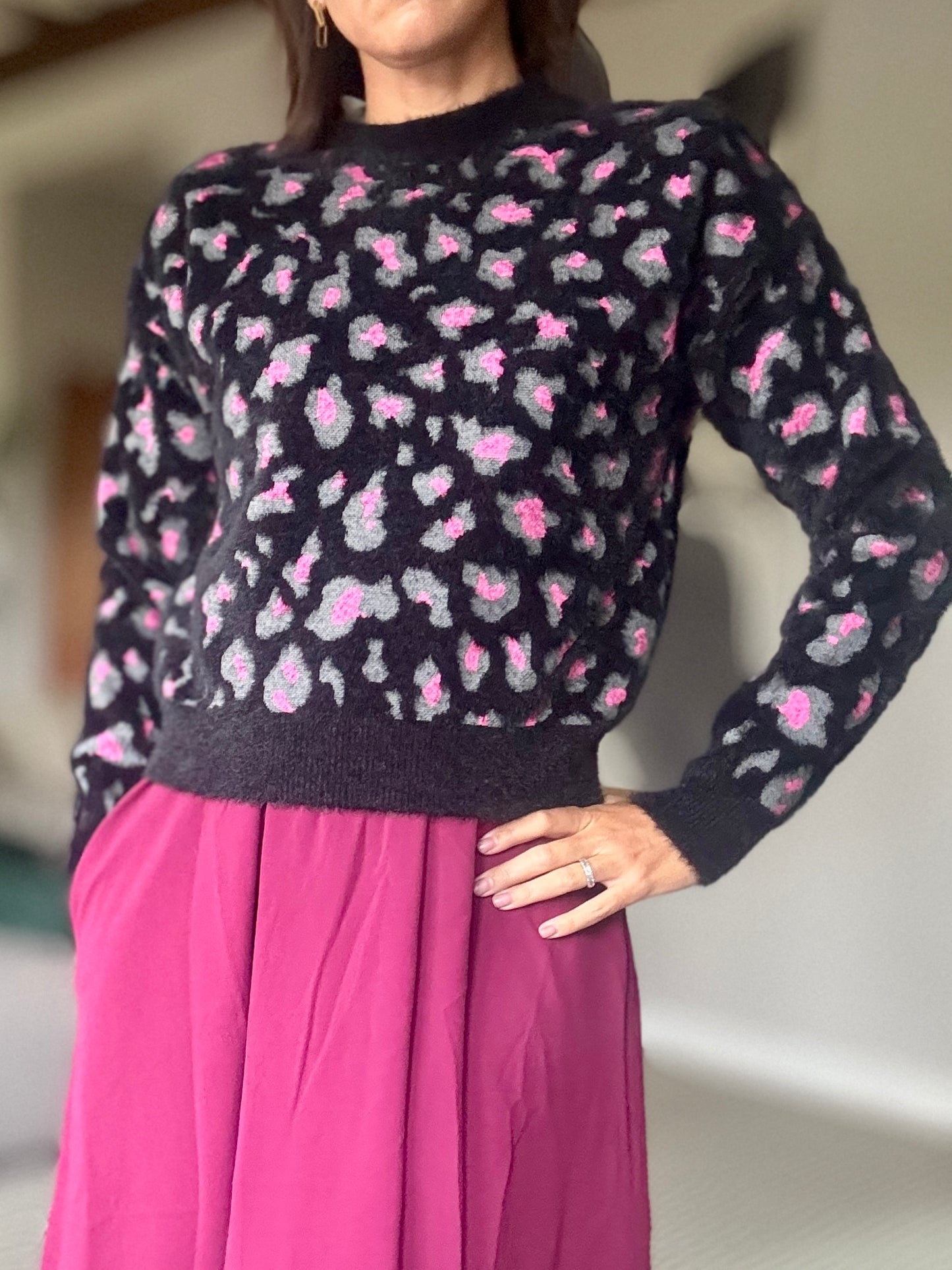 Black and Pink Leopard Jersey