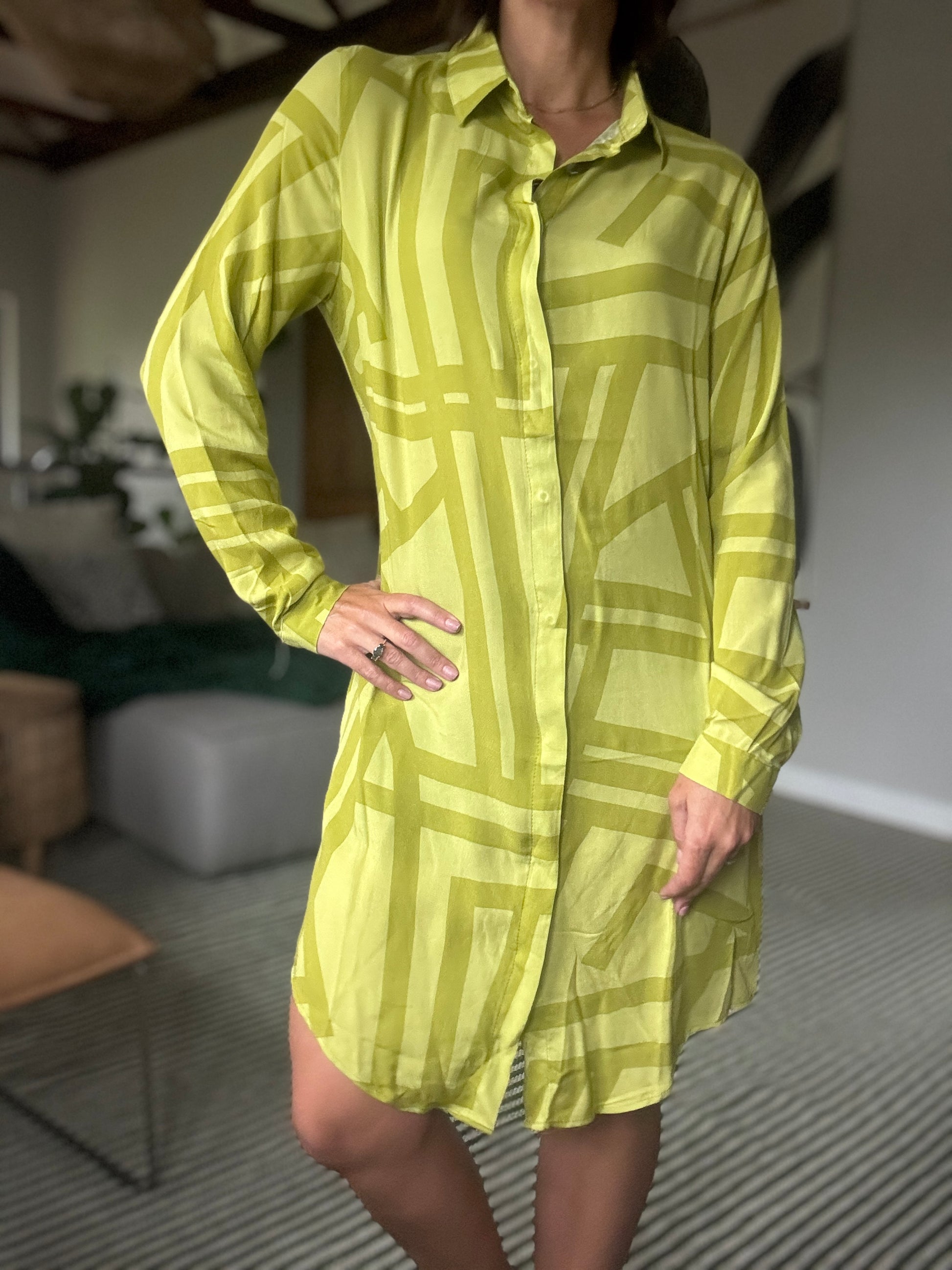 Midi Shirt Dresses in Citron