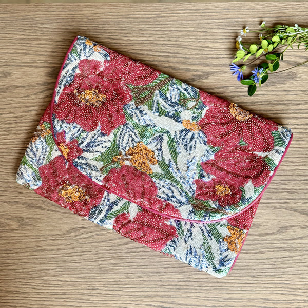 Floral Sequence Clutch Bag