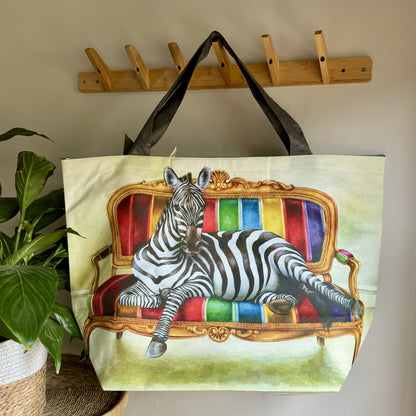 African Animal Maxi Beach Bags Zebra