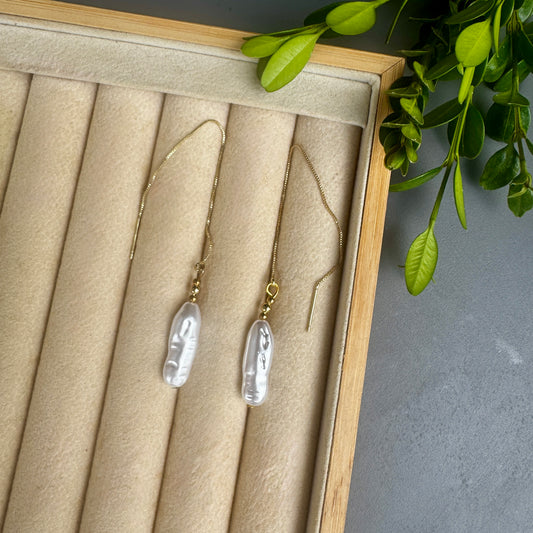 Extra Long Pearl Earrings