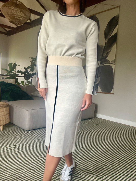 Light-toned knit top