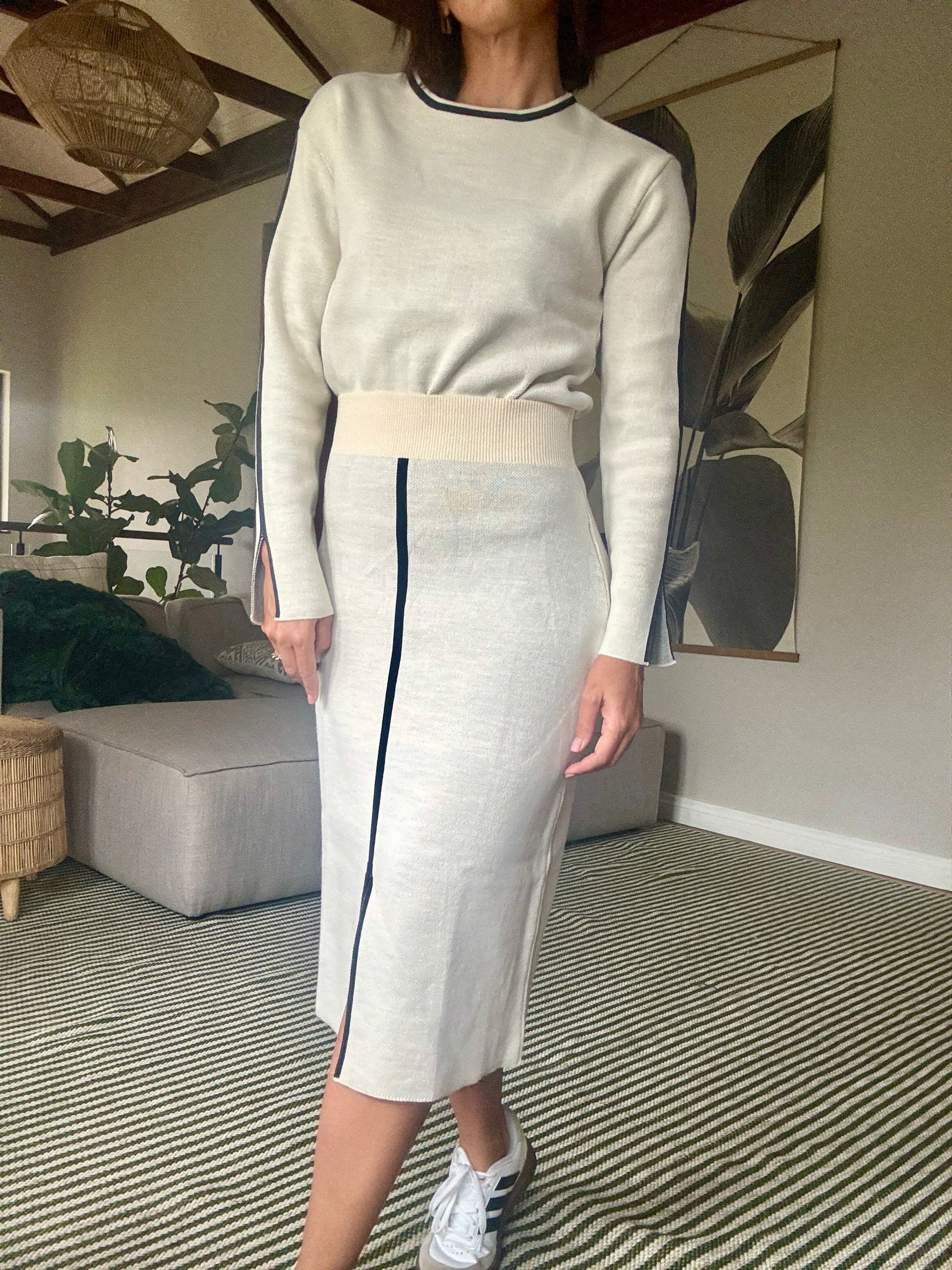 Light-toned knit top