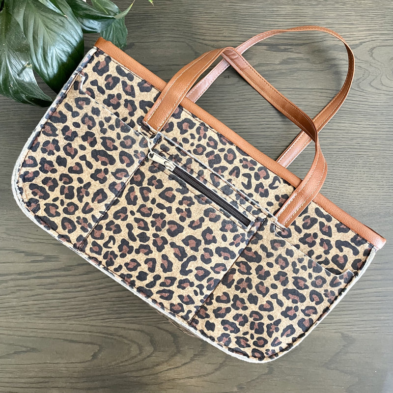 Leopard Print Velt Picnic Bag 