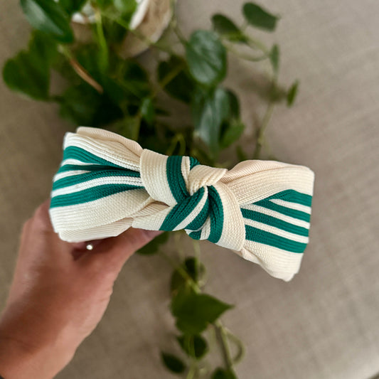 Old School Green Stripe Alice Band