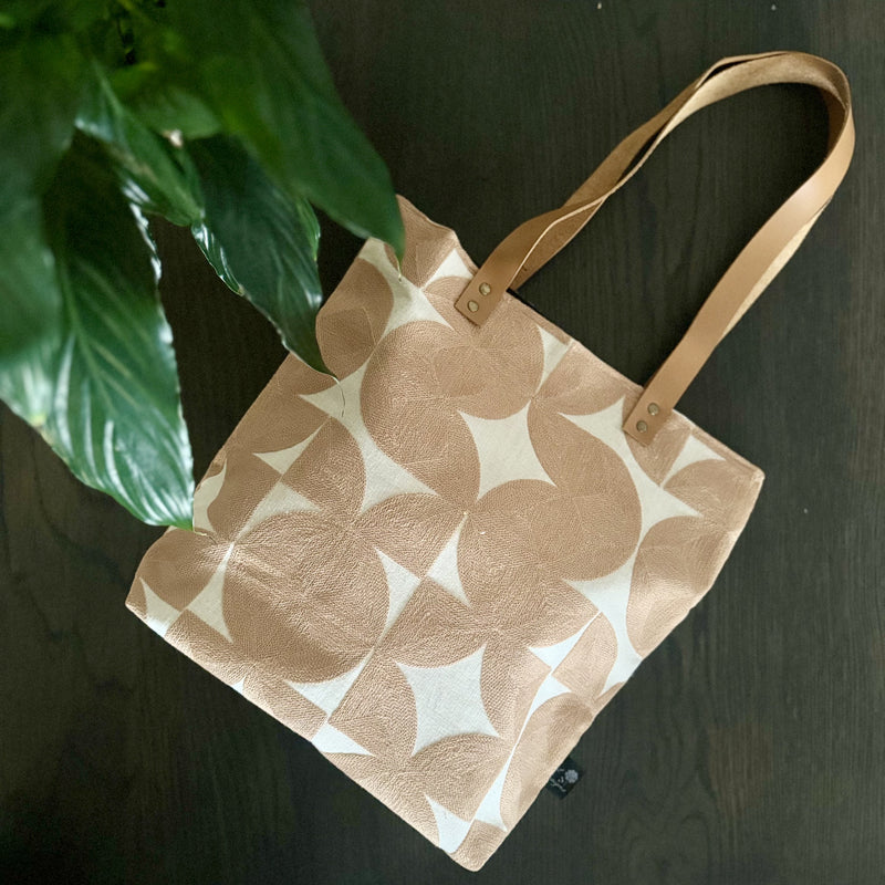 Leather and Fabric Tote Bags