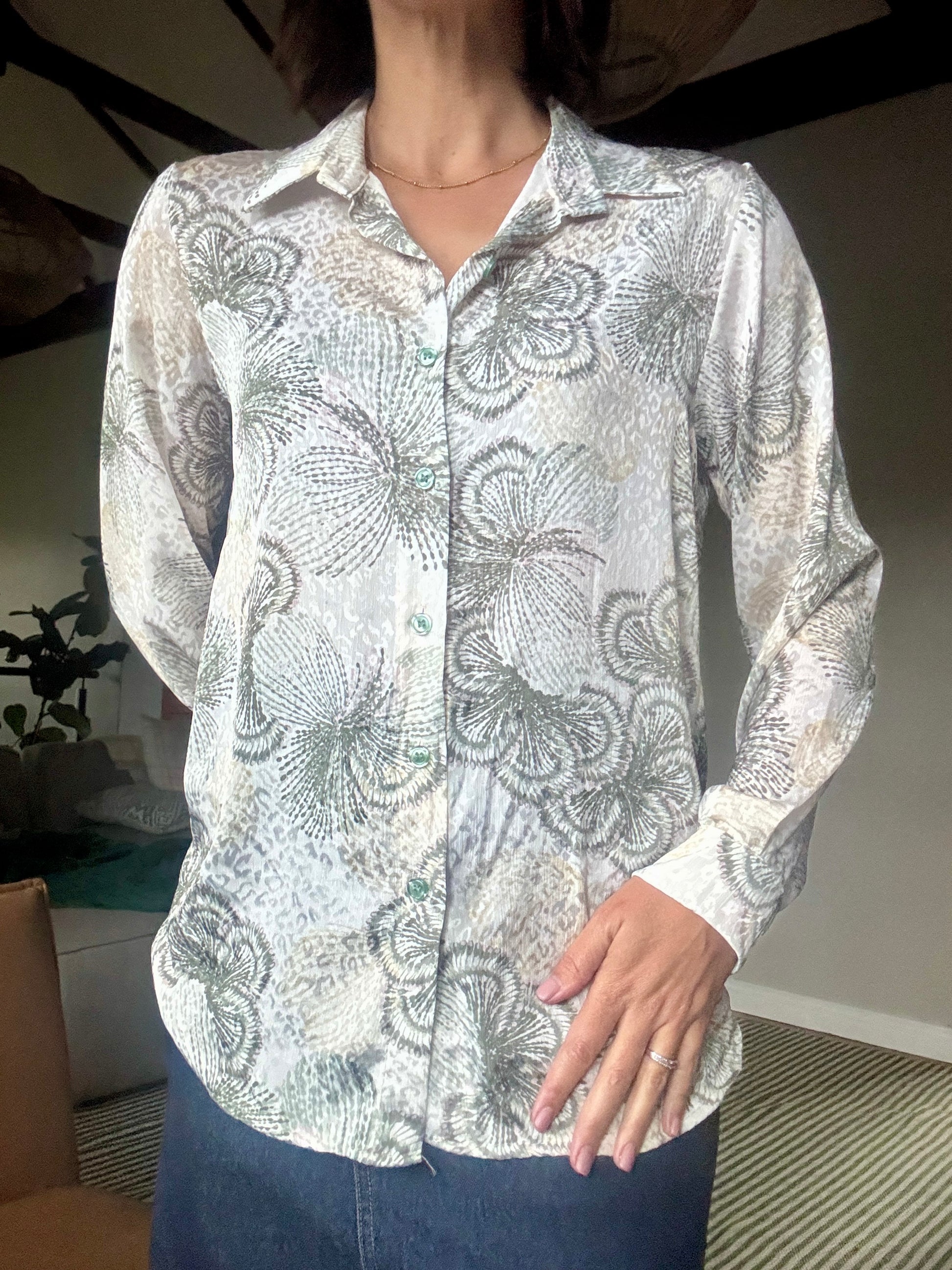 Sheer Hibiscus Shirt - iszi ONLINE