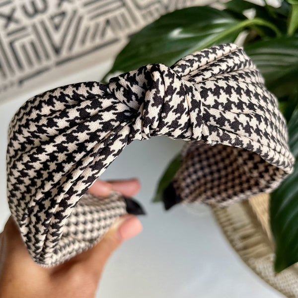 Houndstooth Knot Alice Band