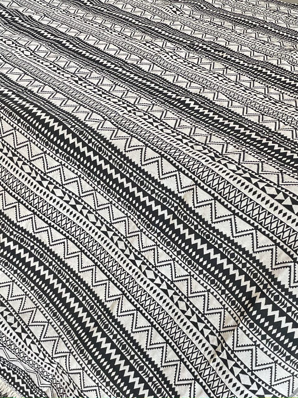 Black and White Picnic Blanket Close Up