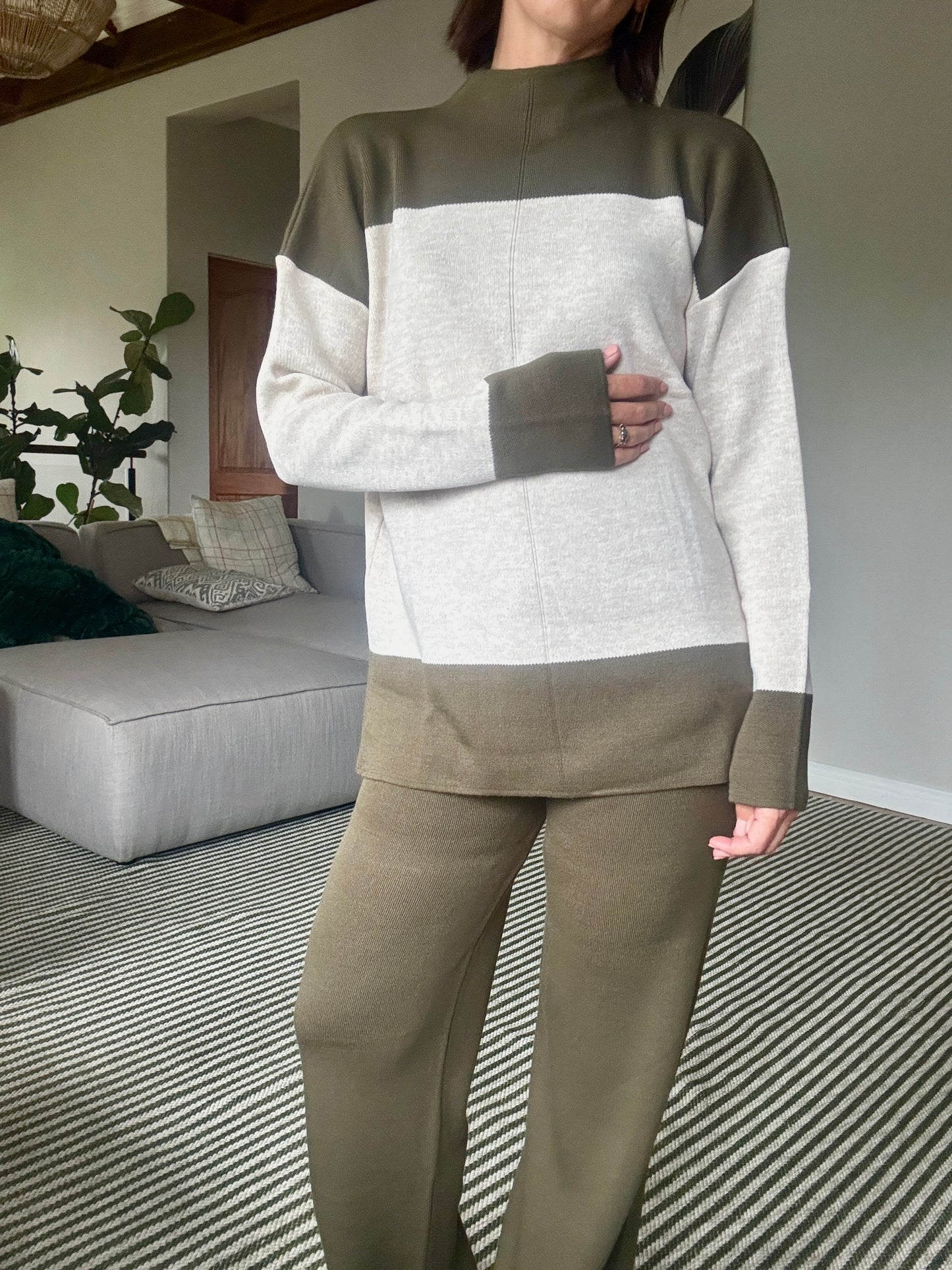 Olive Green Knit Lounge Set