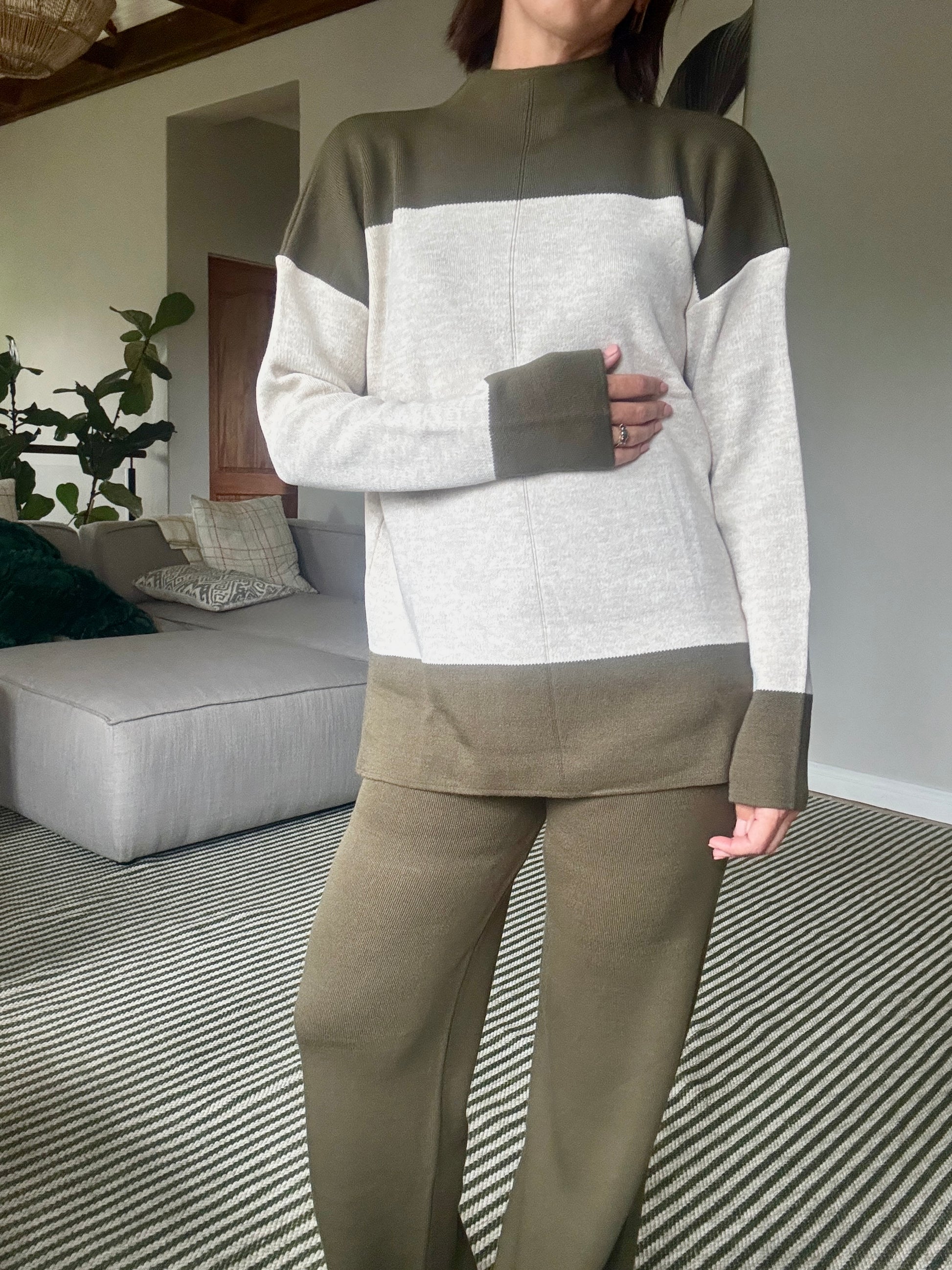 Olive Green Knit Lounge Set