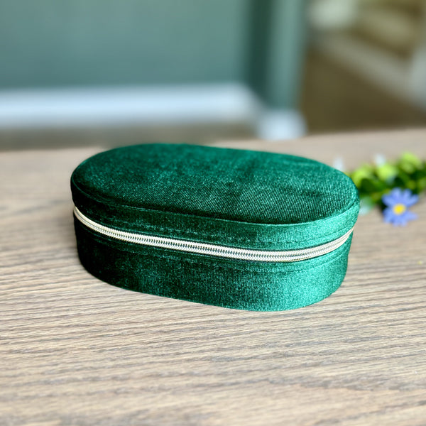 Green Velvet Jewellery Box