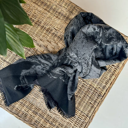 Dark Botanical Pashmina - iszi ONLINE