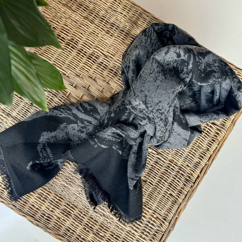 Dark Botanical Pashmina