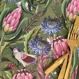 Trendy Floral with Birds Paper Placemats