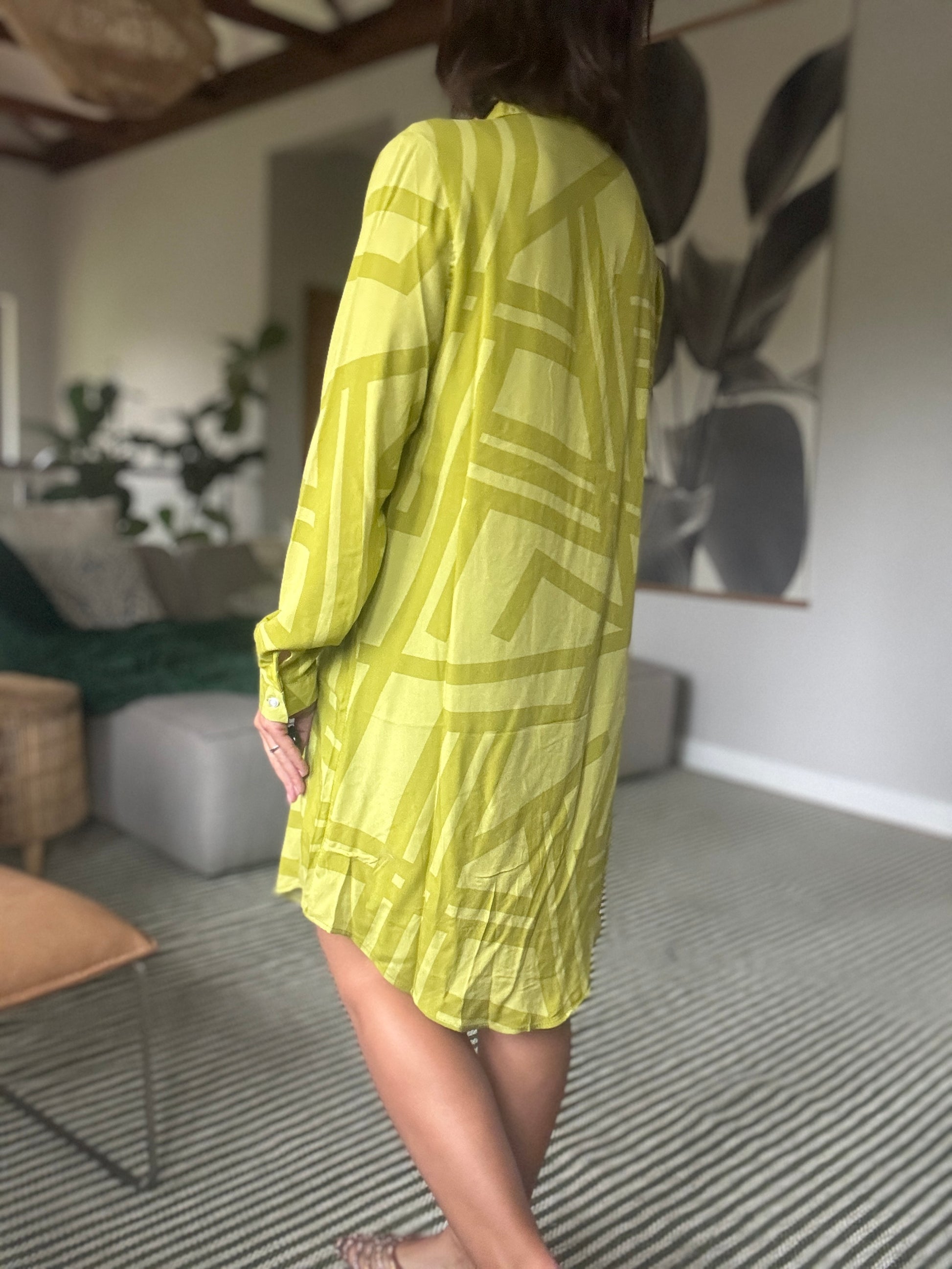 Midi Shirt Dresses in Citron