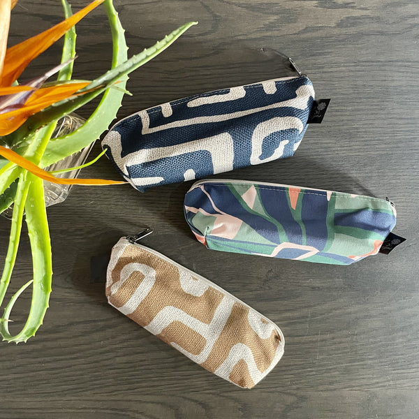 Fabric Pencil Bags in Nola Tranquil, La Serano and Nola Desert